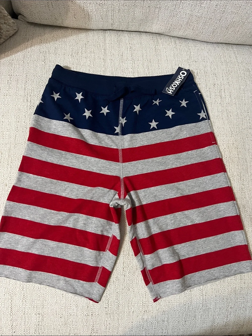 OshKosh B'gosh Red, Gray & Navy Star Stripe Shorts